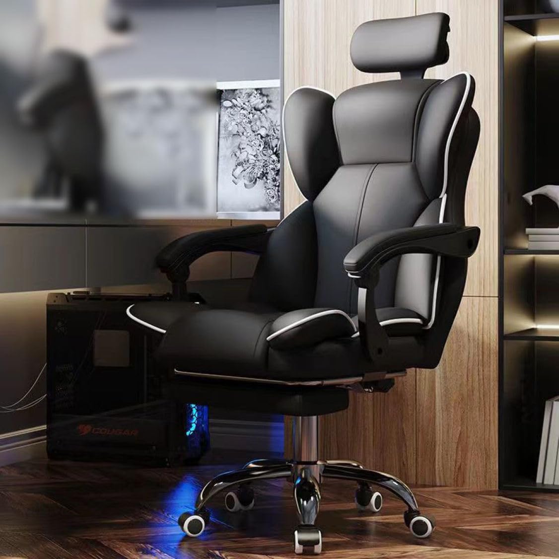 Amazon.co.jp: [ADSNS] オットマン付きリクライニングチェア