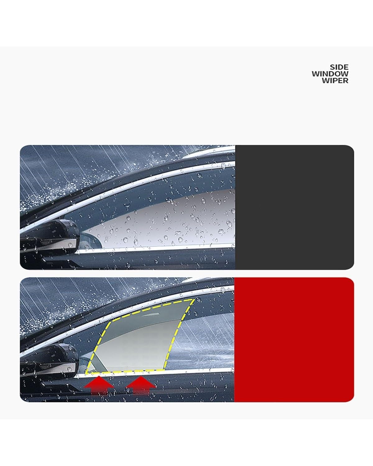 Escobilla limpiaparabrisas Para BYD Para Corvette Seal Limpiaparabrisas De Ventana Lateral De Coche De Vidrio Tira De Raspado Doble De Lluvia Y Niebla