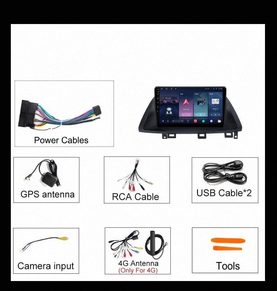 Radio coche 2 DIN con Carplay inalámbrico, Bluetooth y Mirror Link, 1G+32G 4 Núcleos 6