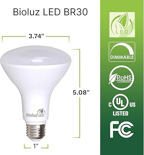 Miniatura 7 de Bioluz LED BR30 foco de ledes 90CRI regulable 800lúmenes 65W-95W foco BR30de repuesto interiorexterior LED Flood foco en la lista UL BR3027W