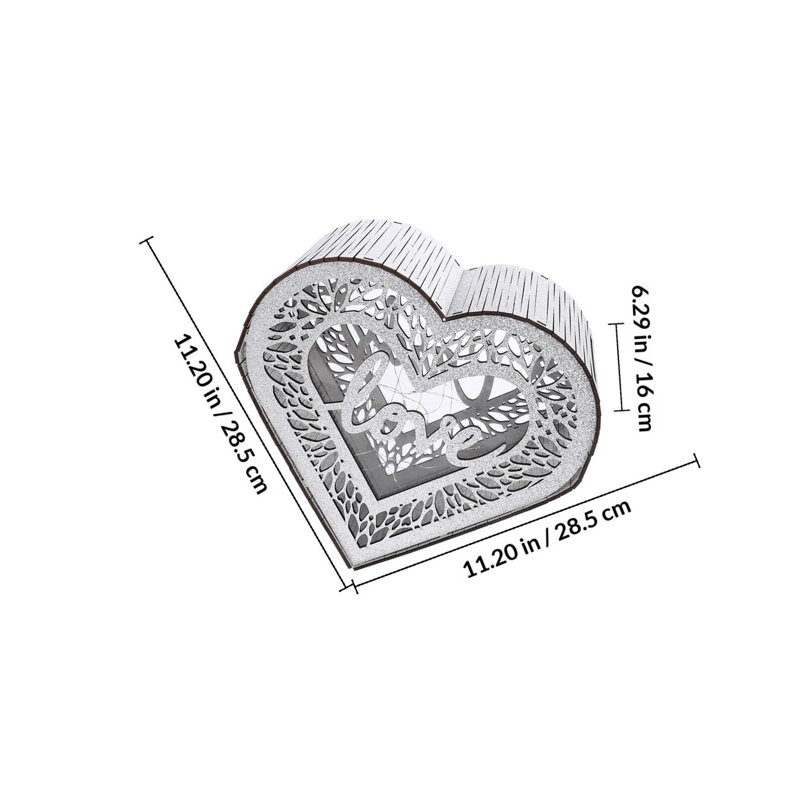 Scatola Cuore in Legno Rustica ed Elegante per Biglietti di Nozze Grande Capacità, per Ricevimento o Festa, Porta Soldi e Piccoli Oggetti