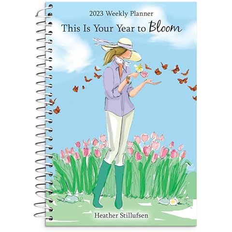 2023 Weekly & Monthly Planner “This Is Your Year to Bloom” 8 x 6 in. Spiral-Bound Date Book for Her by Heather Stillufsen with Inspirational and Motivational Messages—from Blue Mountain Arts Cover