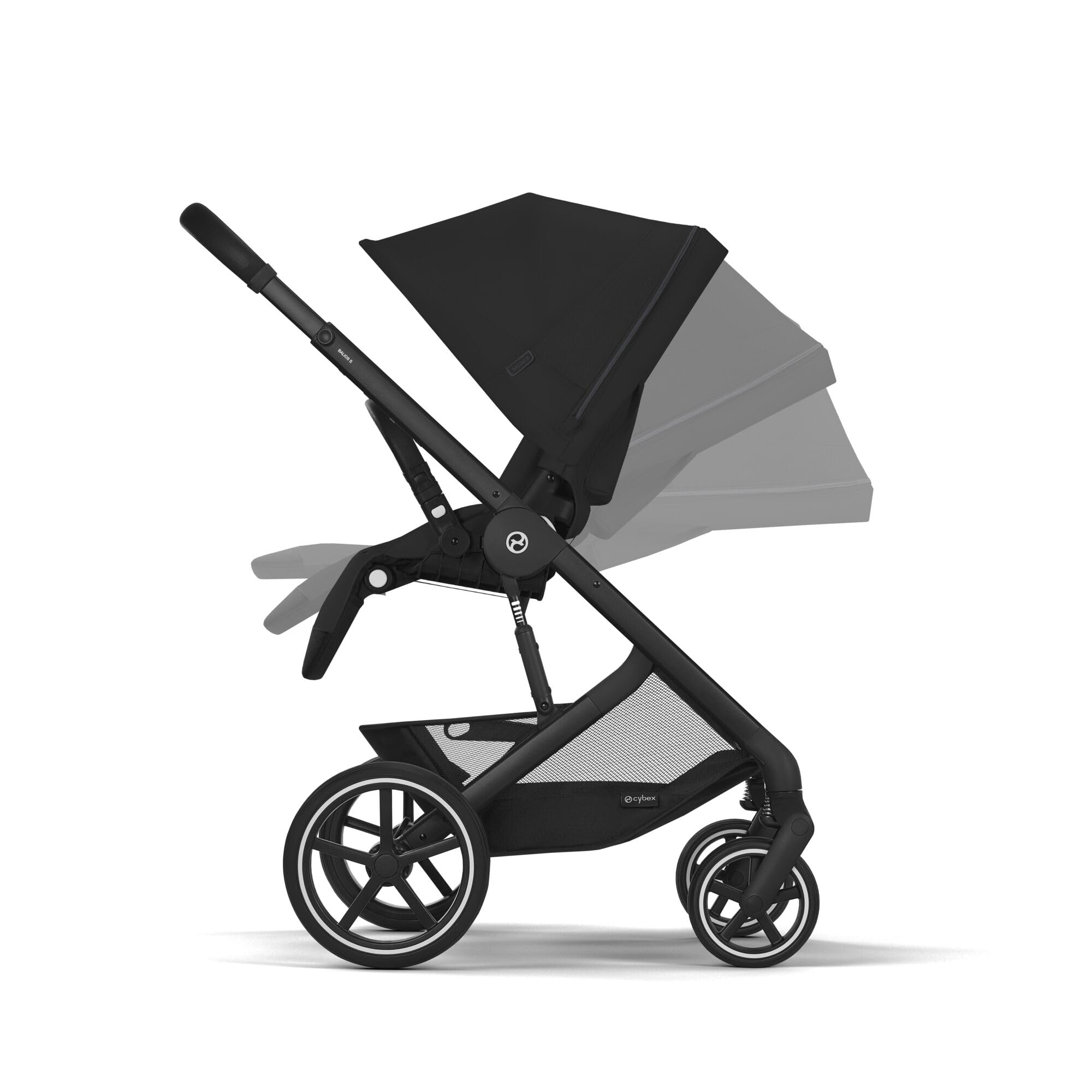CYBEX Gold Cochecito Balios S Lux, Posición Reclinada Ergonómica, Sistema de Arnés con Una Sola Mano, Desde el Nacimiento Hasta 22 kg (Aprox. 4 Años), Moon Black