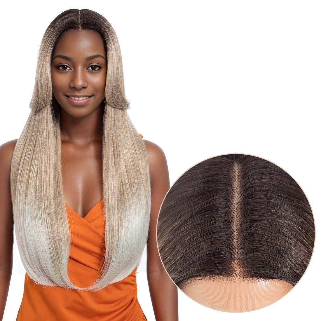 Amazon.com : Noble Star Lace Wigs with Curtain Bangs for  display picture 3