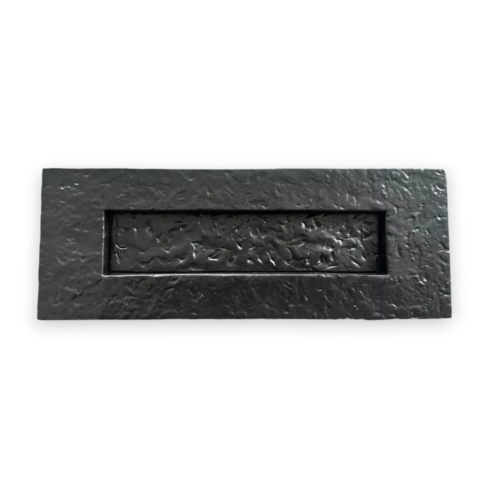 Cast Iron Front Door Letter Plate Flap Box, Antique Black Finish, 285mm