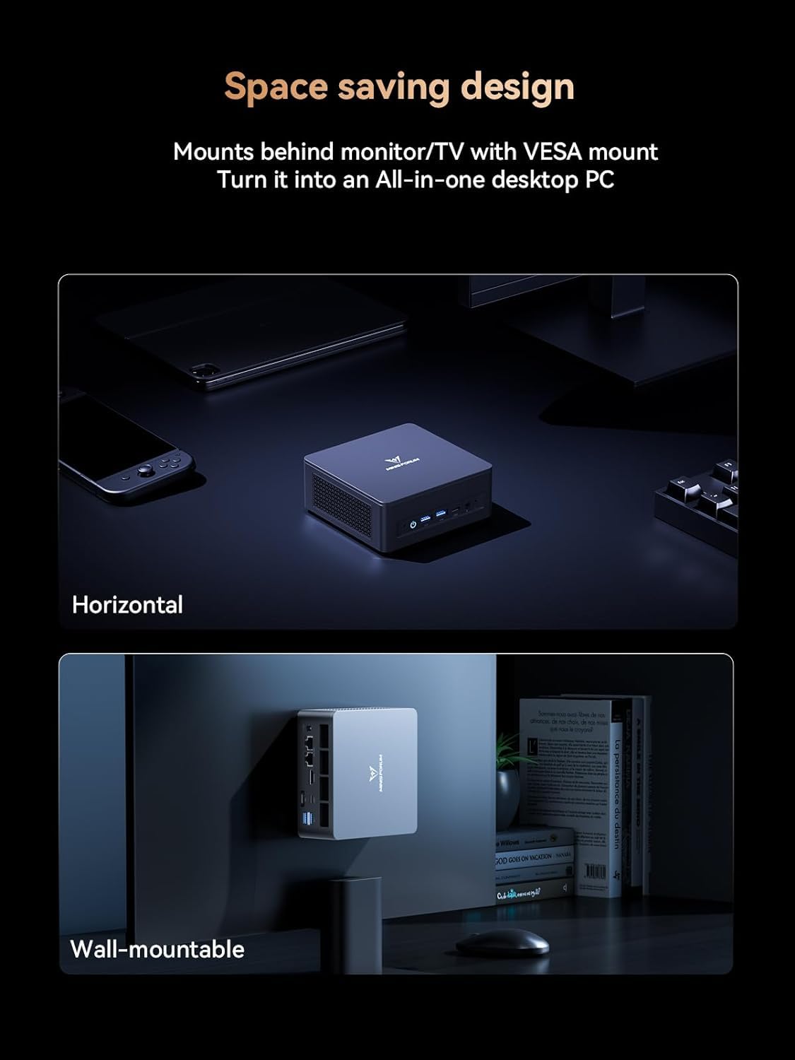 MINIS FORUM UM690 Pro mini bilgisayar, AMD Ryzen 9 6900HX, 8C/16T