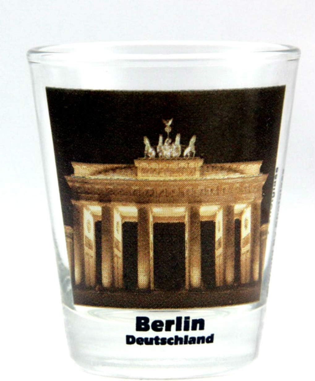 World By Shotglass Berlin Germany Brandenburg Gate Collectible Photo Shot Glass