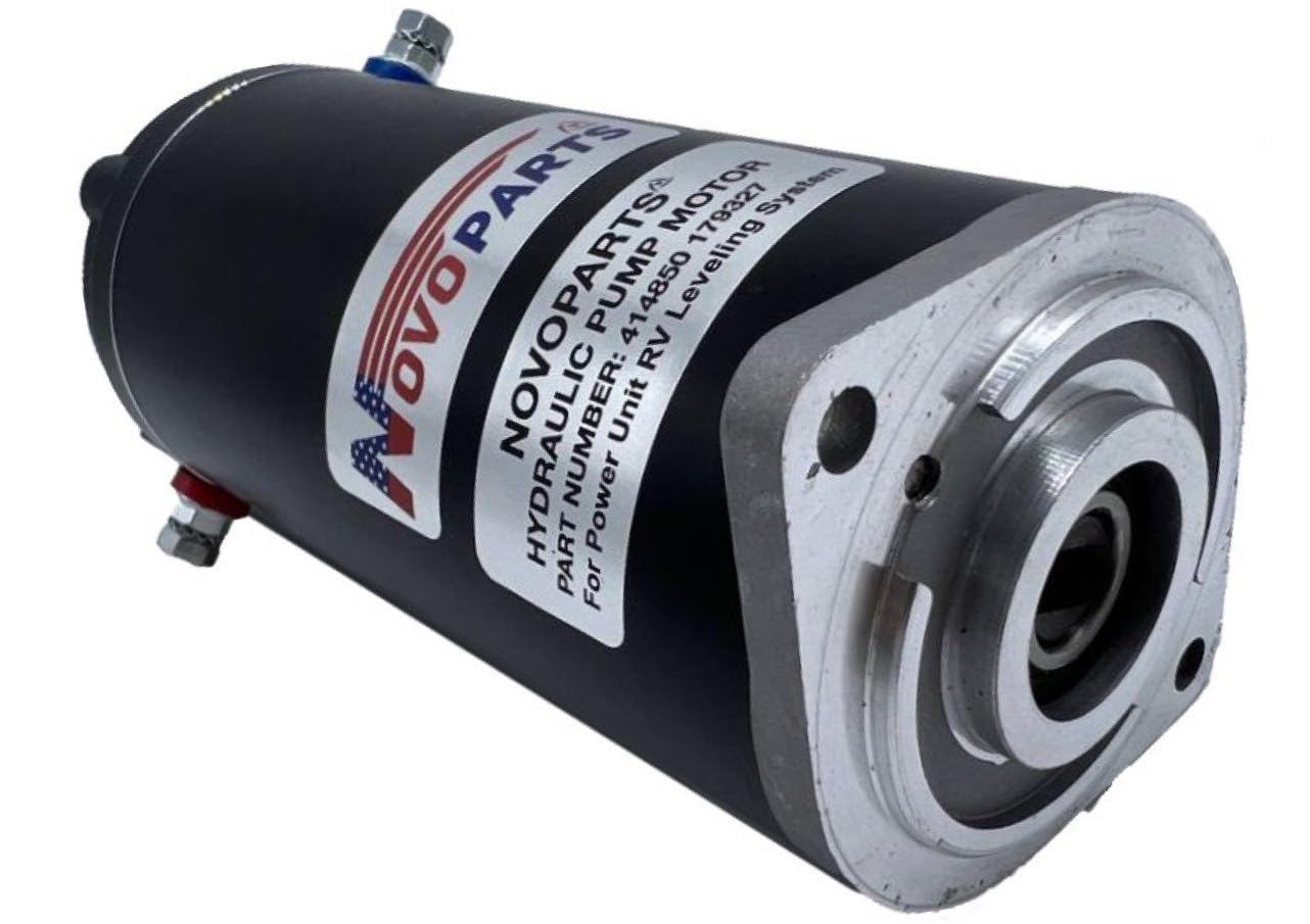 Replacement Hydraulic Pump Motor 179327 414850 for Unidirectional Power Unit RV Leveling Systems with Heavy-Duty Construction, 7.5 Height with Manual Drive