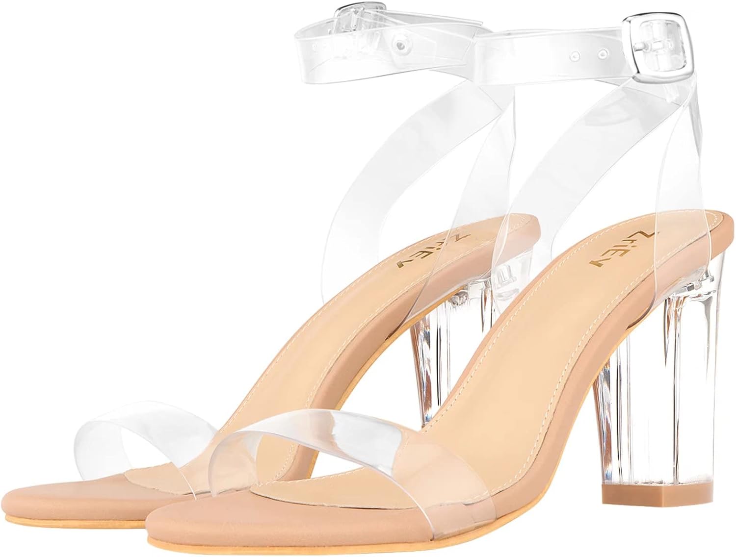 Buy ZriEy Women's Clear Block Heels 