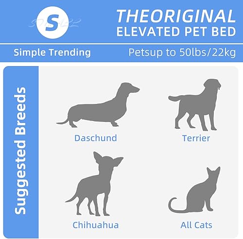 Miniatura 2 de Simple Trending Cama elevada para perros pequeños, cuna elevada impermeable para perros, cama refrescante para mascotas, 36.5 x 22.5 pulgadas, color