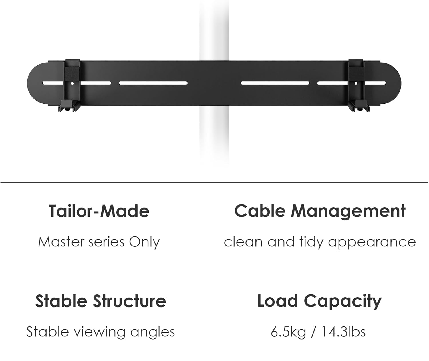 FITUEYES Design TV Stand Mount Soundbar Mounting Bracket, Height Adjustable Sound Bar Mounts for Universal Soundbars Within 14LBs, Designed for Master V2 FT48/V2 Pro FT48 TV Stand