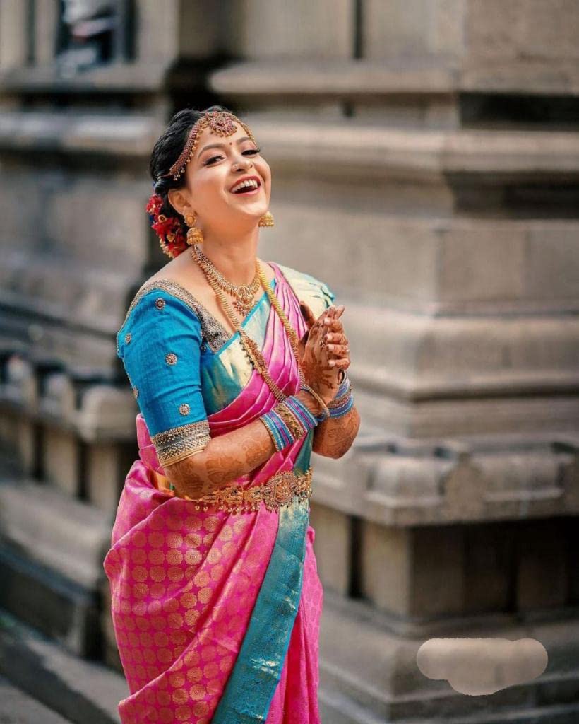 Flosive Ayn Women's Present Banarasi Soft Lichi Silk Saree Beautiful Jacquard Rich Pallu Design Work Zari Woven Kanjivaram Silk Style Saree With Soft Lichi Silk Blouse Piece (Dark Pink)