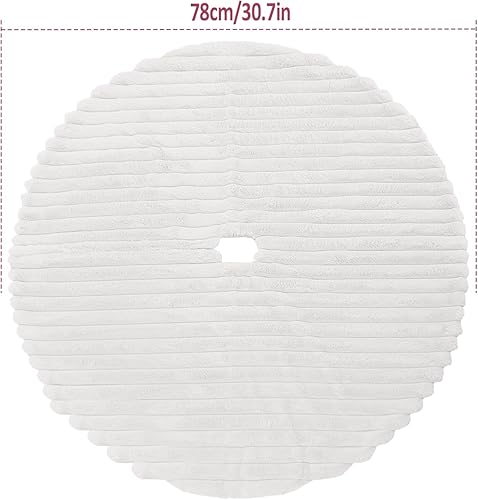 Vista 85 de Faldones blancos de felpa para árbol de Navidad, 36 pulgadas, tapete de lujo de piel sintética para base de árbol de Navidad con patrón de corazón