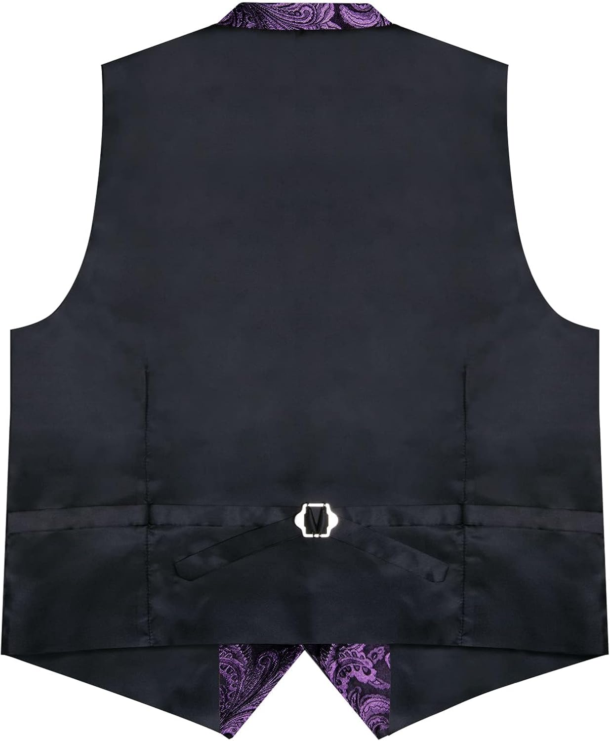 DiBanGu Silk Paisley Vest for Men Wedding Waistcoat and Necktie Bowtie Lapel Pin Set 7PCS Dress Vests for Suit or Tuxedo - Image 5