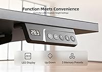 Vista 6 de YDN Escritorio eléctrico de pie, escritorio de pie de altura ajustable, 40 x 24 pulgadas, escritorios de oficina en casa, marco negro/parte superior