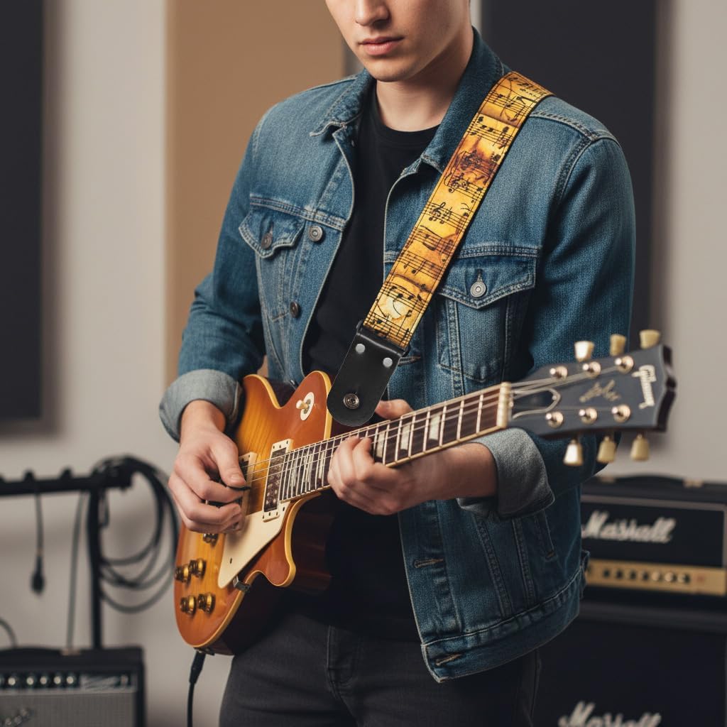 Kidam guitar strap, adjustable strap for acoustic guitars, basses and electric guitars.