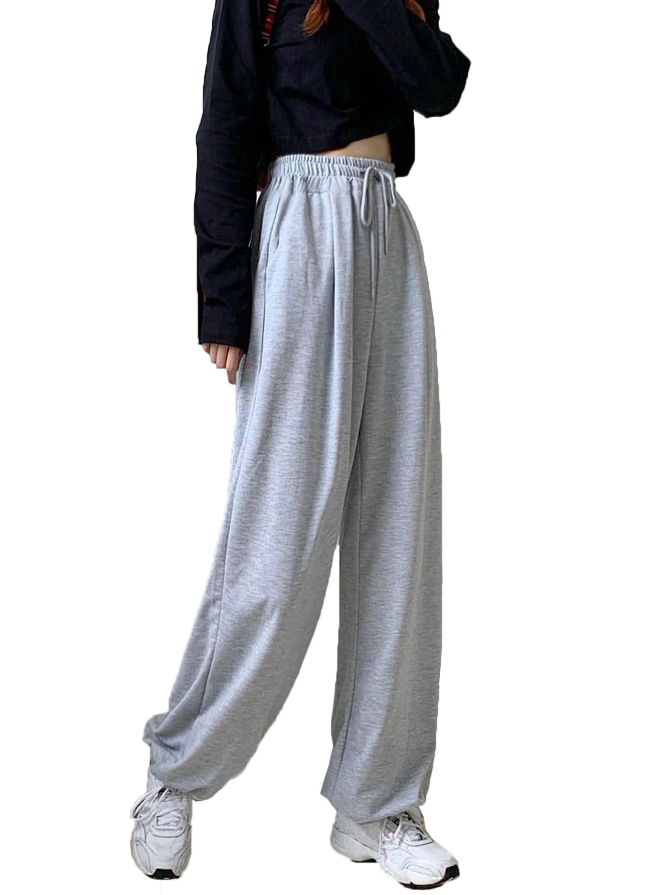 dockstreet Baggy Joggers/Loose fit,High Waist Pyjama Pants/Casual, Long Length Extra Baggy fit Lower Cotton for Women-picture-41