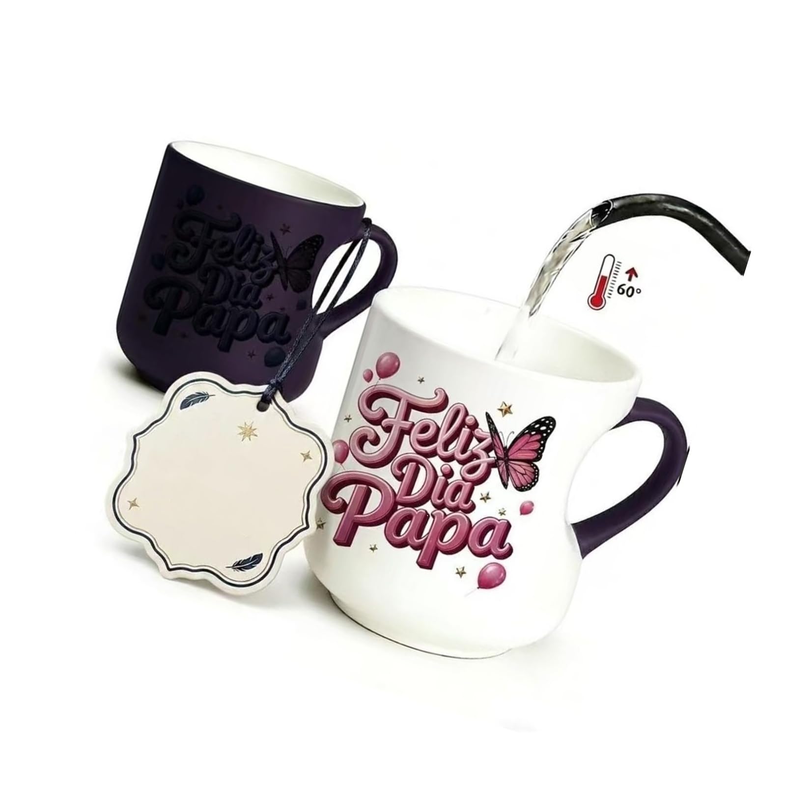 SHINLHUA Ceramic Coffee Mug 301-400ml with Heat Reveal Finish, Smooth Cup for Tea, Cocoa, Kitchen, Work Desk Use Thermal Reveal Cup Tea Drinkware Breakfast Cocoa Desk Sipping Ceramic Drink Daily