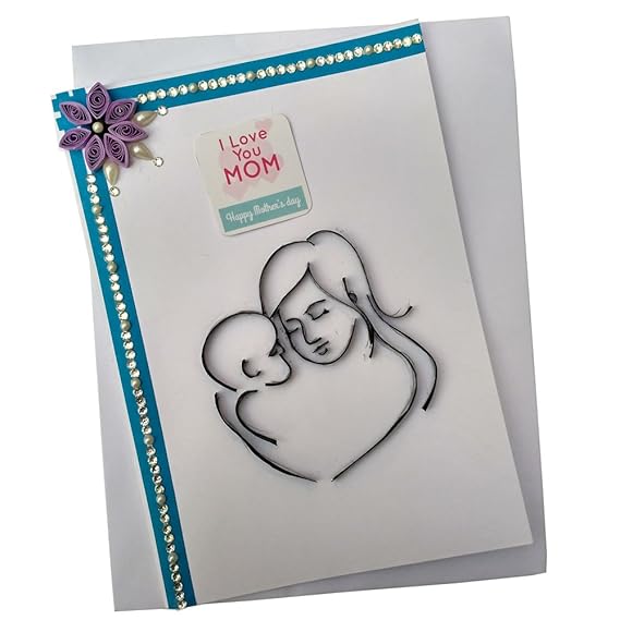 Varsha Creations Handmade Quilled Mother S Day Greeting Card Colourful Flowers Best Gift For Your Mom 21x15 Cm Amazon In Office Products