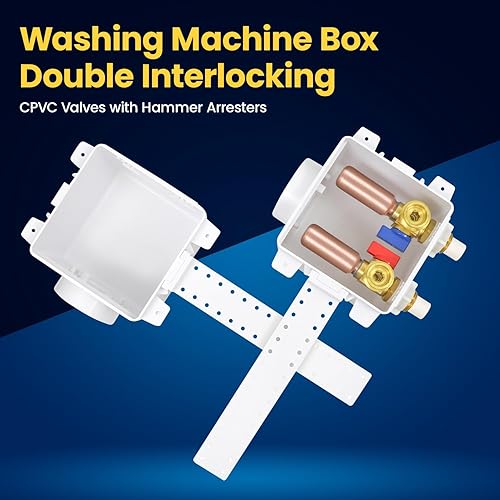 Miniatura 2 de TC342-SI - Caja de salida de lavadora doble entrelazada con pararmartillos, prensa de 12 pulgadas, ABS blanco