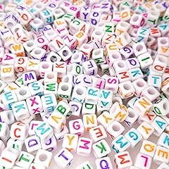 Colorful Letters on White Beads