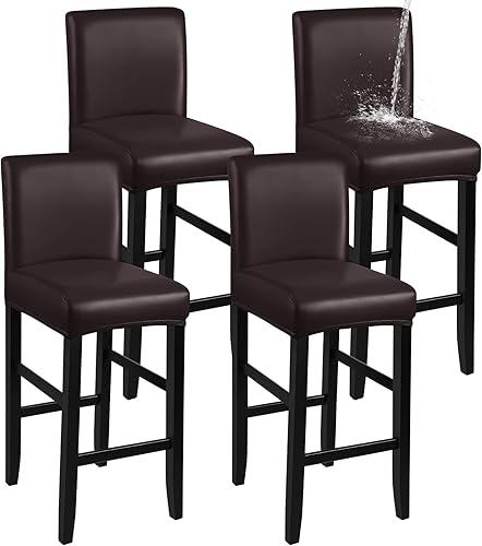 Miniatura 8 de Fundas para taburete de bar, elásticas, impermeables, de poliuretano, extraíbles, lavables, fundas para sillas de taburete de bar, funda para silla