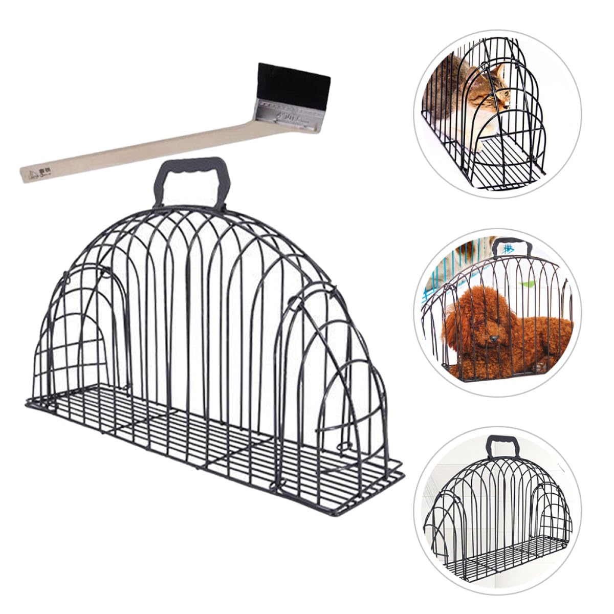 Cage de Bain pour Chat en Matériau Solide Système Anti-Morsures, Cage de Toilettage Adaptée aux Chats Domestiques