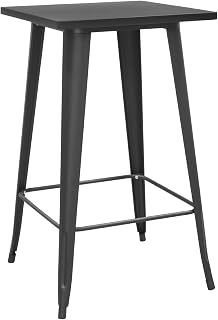 Mesa Alta Industrial Oliix 60×60 Mate - Mesa Alta Bar (Negro)