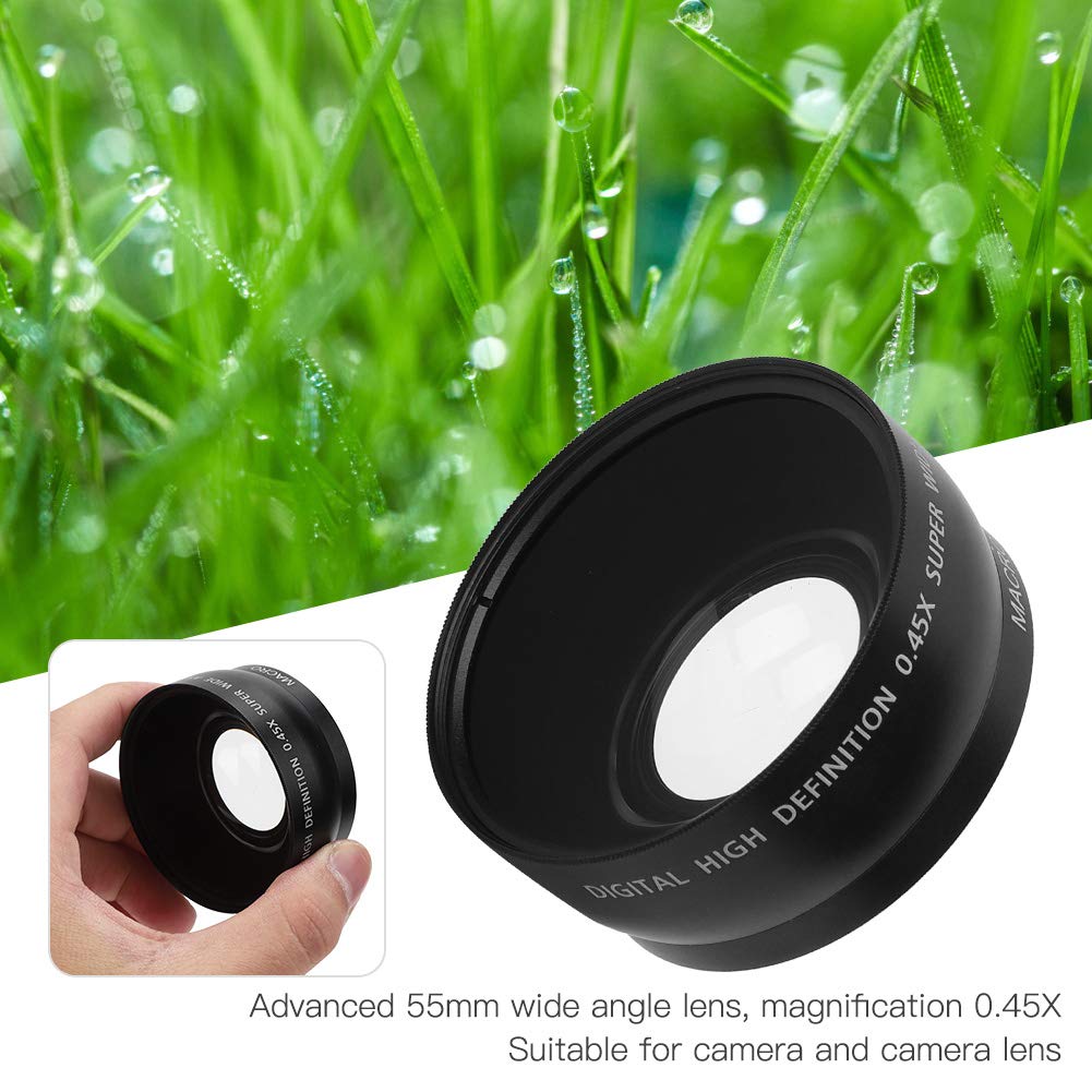 Obiettivo Macro Grandangolare Avanzato da 55 Mm, Ingrandimento 0,45X, Si Monta su Obiettivi da 55 Mm di Diametro, Filettatura Anteriore per Filtri, Lunghezza Focale Corta, Ampio