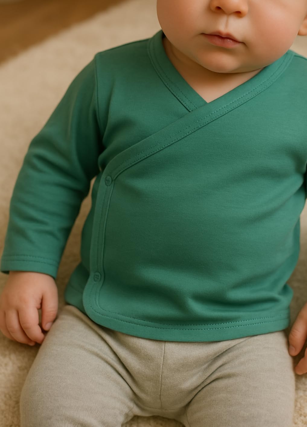 LOREZA® Lot de 5 Cache-cœurs bébé garçon à Manches Longues – 100% Coton – Confortables et faciles à Enfiler