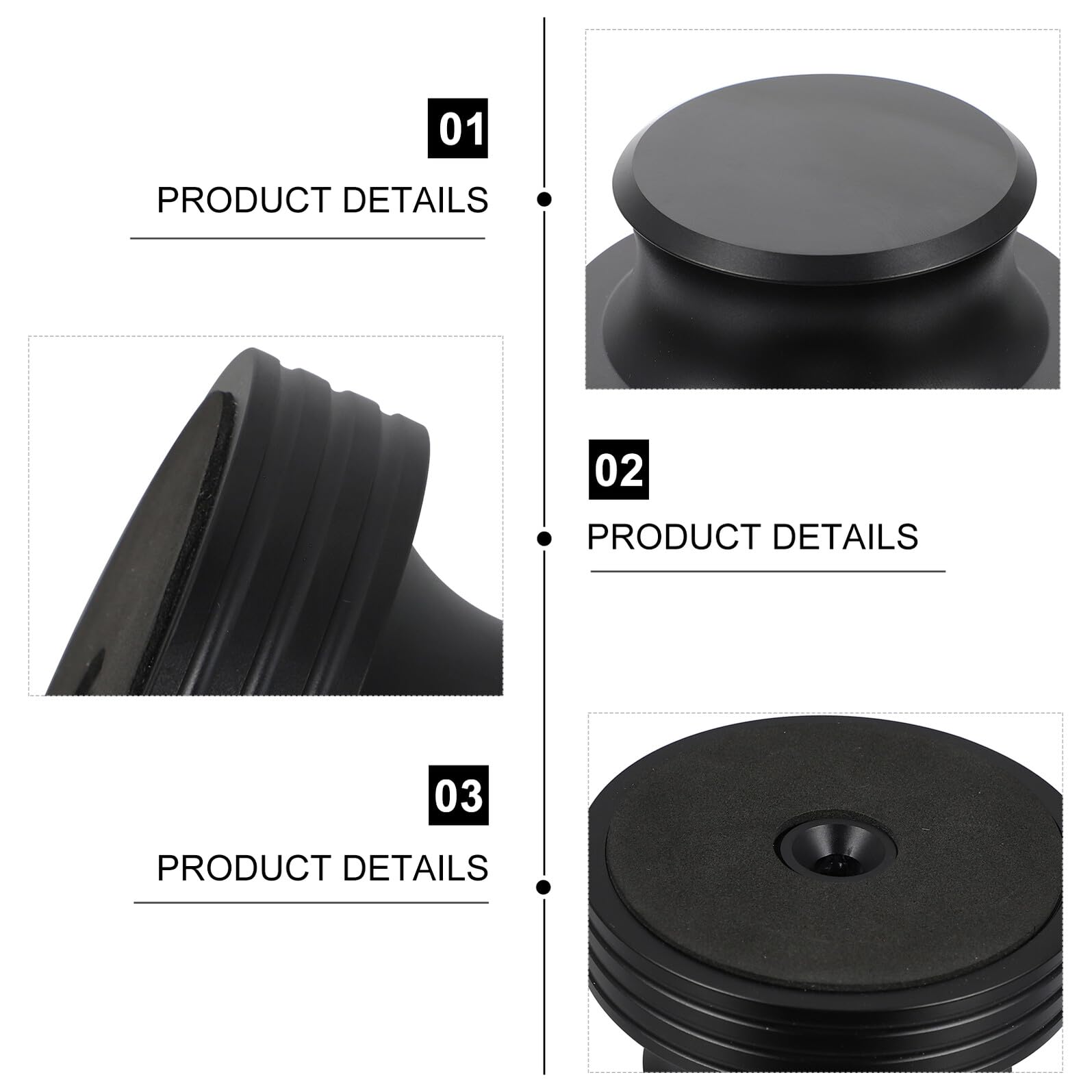 Estabilizador y Mantiene Velocidad Estable Negro Mejora la Calidad de Sonido de Discos Duradero de Aluminio de 400g para Tocadiscos
