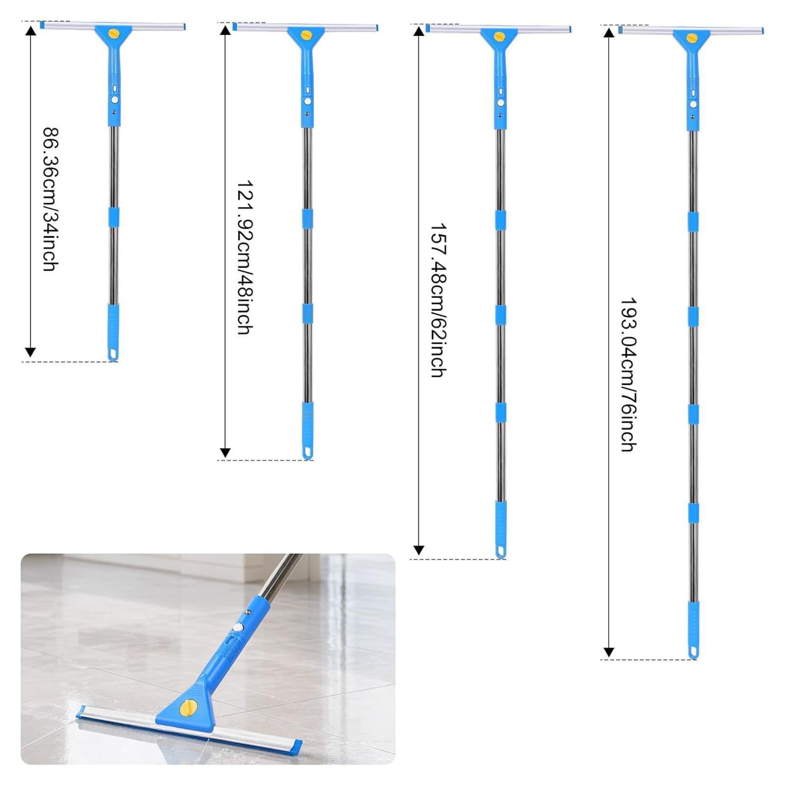 Kit Limpiacristales Con Cubo Con Paño De Microfibra Y Pértiga Extensible | Limpiador Para Ventanas Exteriores Con Cubo Para Puertas De Patio, Parabrisas De Automóviles, Azulejos Y Vidrios, Profesi