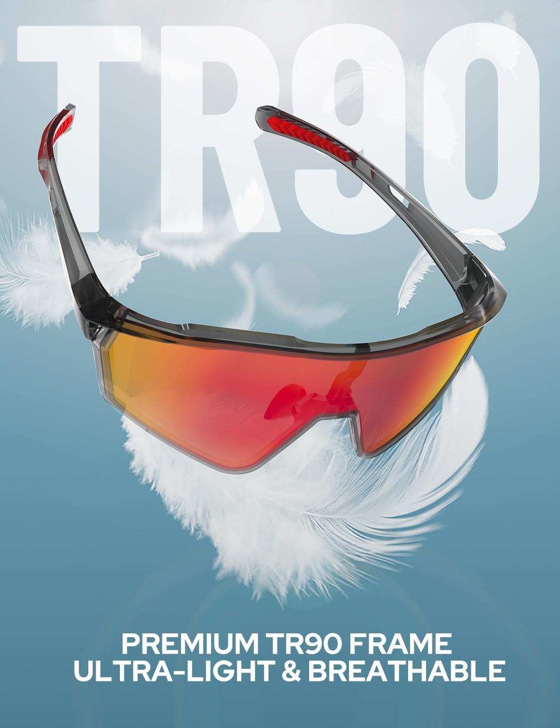 Rayli.Dar Polarized Sports Sunglasses for Men & Women UV400 TAC HD Lenses, Ultra Light TR90 Frame, Cycling Driving Glasses - Image 3