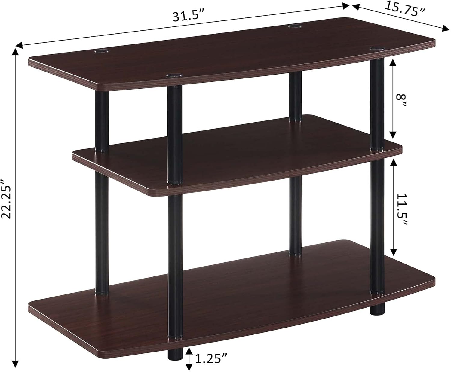Convenience Concepts 3-Tier TV Stand, Designs2Go, Cherry : Everything Else