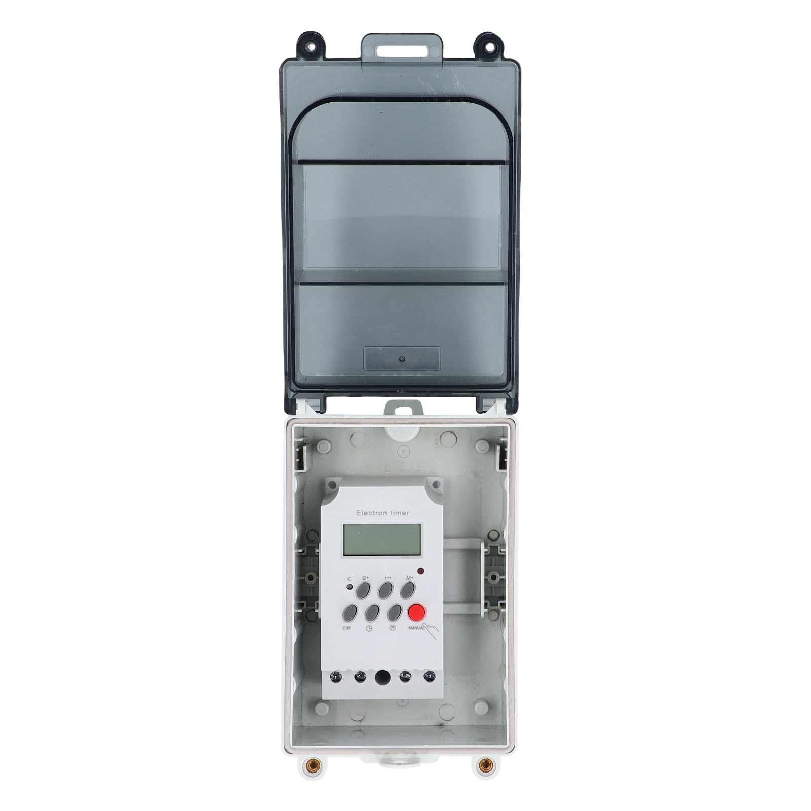 Timer Programmabile per Pompa Piscina, Interruttore Esterno | Timer per Pompa Acqua, ABS+PC, IP67 Antipioggia, 28 Programmi, Display LCD