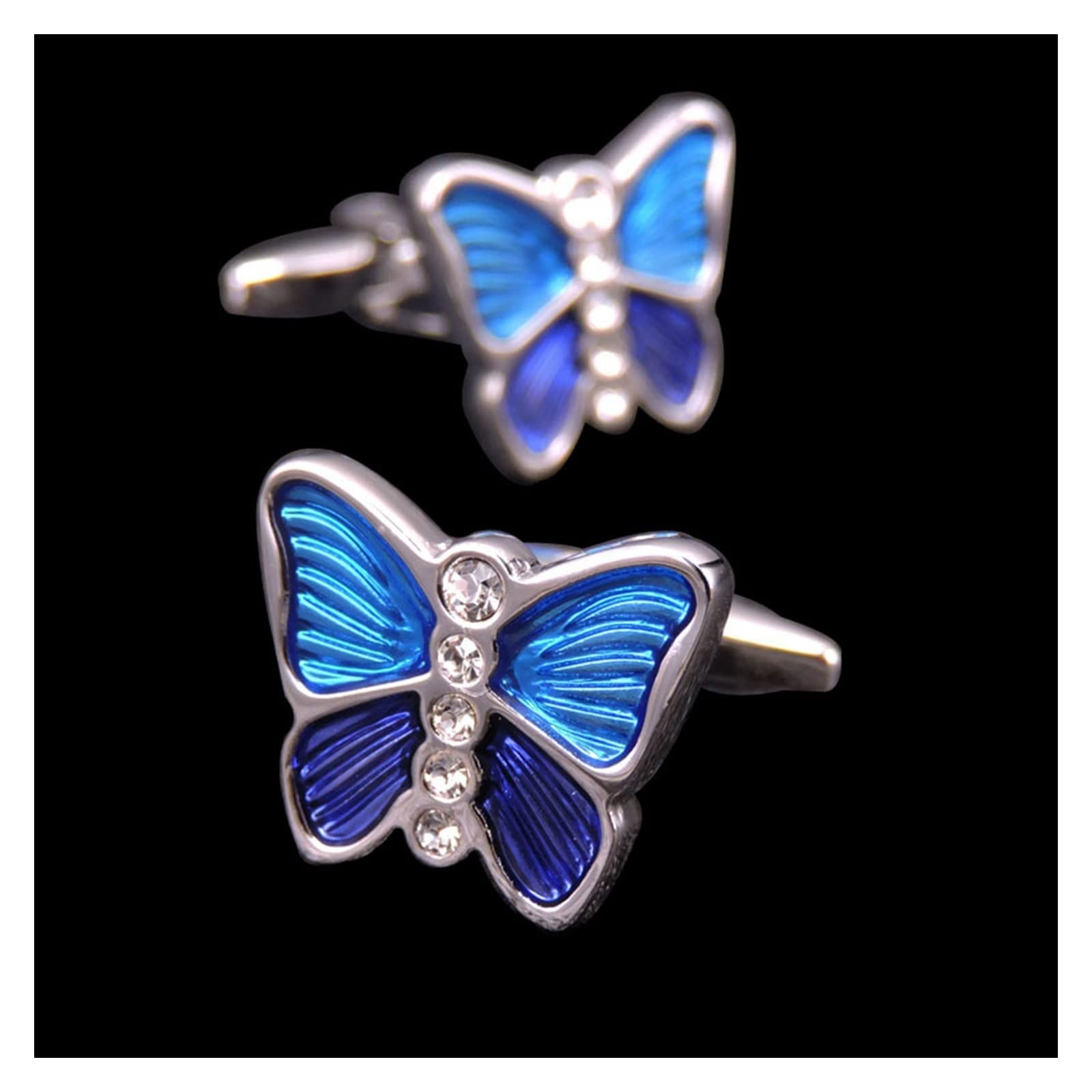 Anzug Manschettenknöpfe Männer Manschettenknöpfe Blauer Kristall Manschettenknopf Hemd Manschetten Anzug Zubehör Hochzeit Schmuck Hemd Manschettenknöpfe (Metal Color : 20)