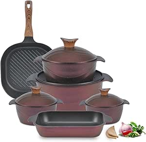 New Klein Granite Healthy Non-Stick Kitchen Cookware Set 10 qs with ...