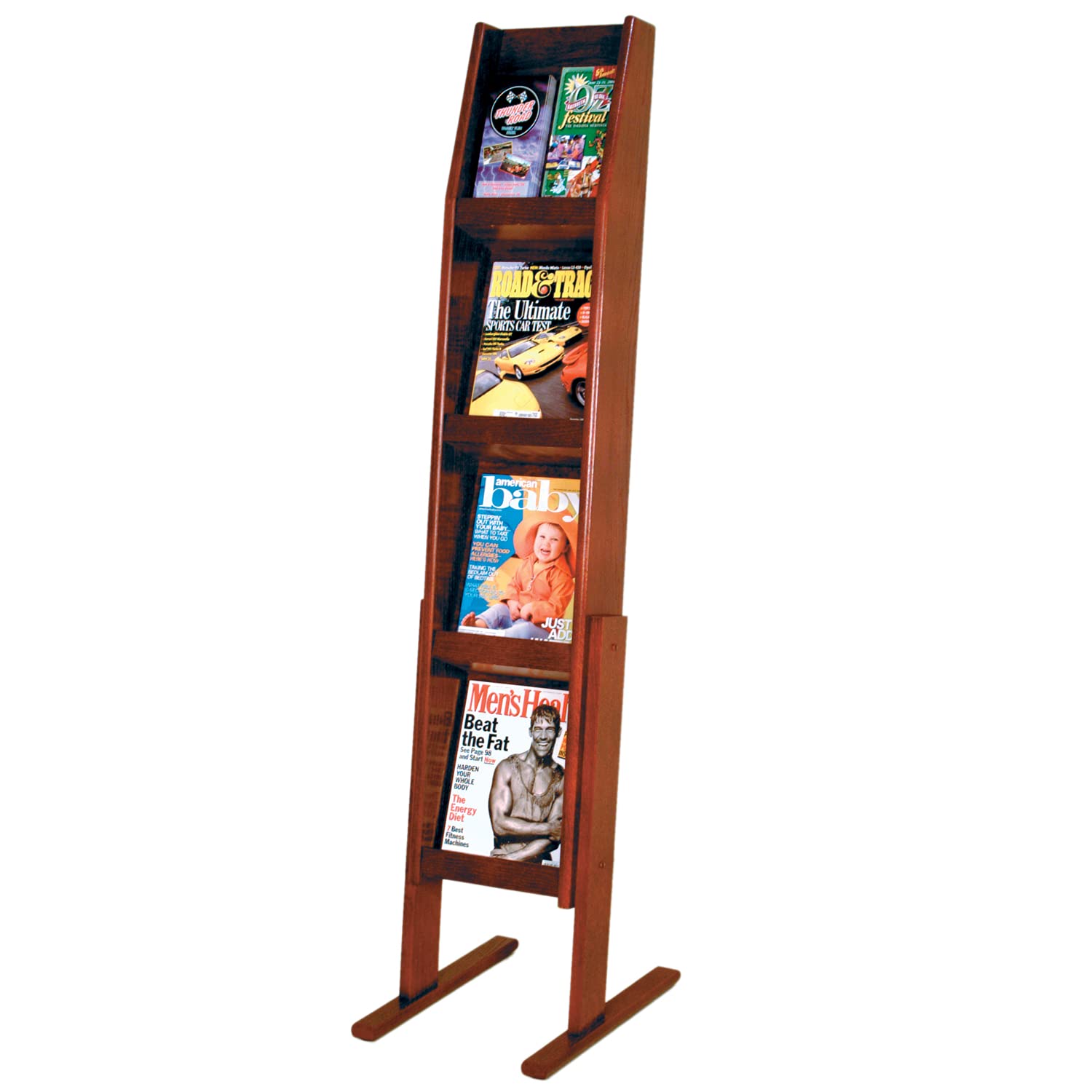 Wooden Mallet LD49-24MH Slope 24 Pocket Literature Display in Mahogany Wooden Mallet LD49-24MH Slope 24 Pocket Literature Display in Mahogany