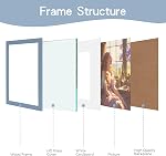 Muzilife 11x14 Wood Picture Frame with Real Glass Cover, Blue Photo Frame Display Pictures 8x10 with Mat or 11x14 Without Mat, Vertical & Horizontal on Wall, 1pcs