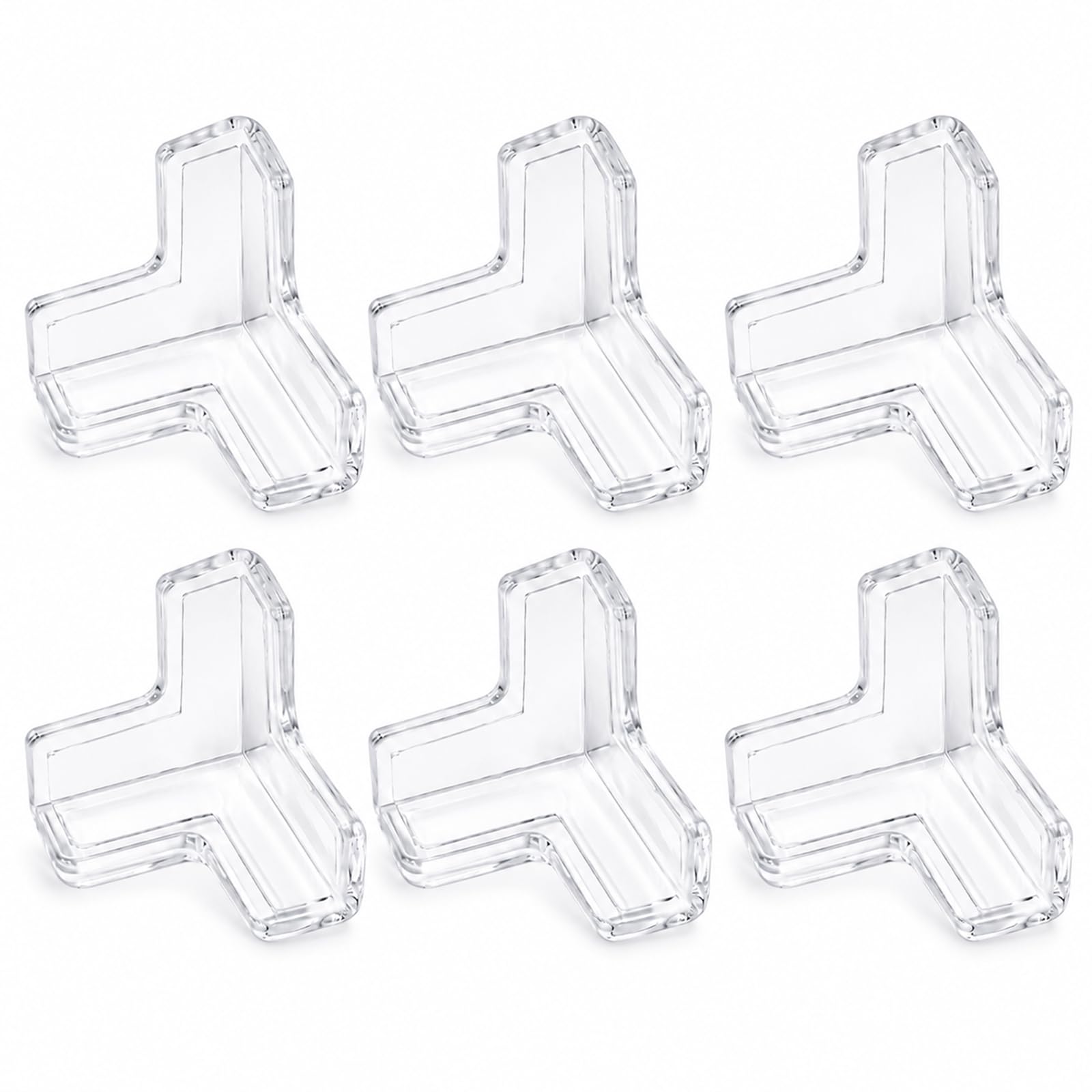 Lafefe 6 Pcs Corner Protectors for Baby, Transparent Table Corner Protectors PVC Silicone T Shape Edge Protector for Baby Proofing Furniture Corners & Edges Safety