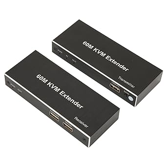 KVM Extender, KVM USB Extender HDCP Standard Fast Heat Dissipation Plug and Play for PC for TV (EU Plug)