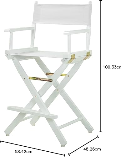 Miniatura 164 de Casual Home - Silla de director de 30 in, marco blanco, con lona color blanco, altura de barra