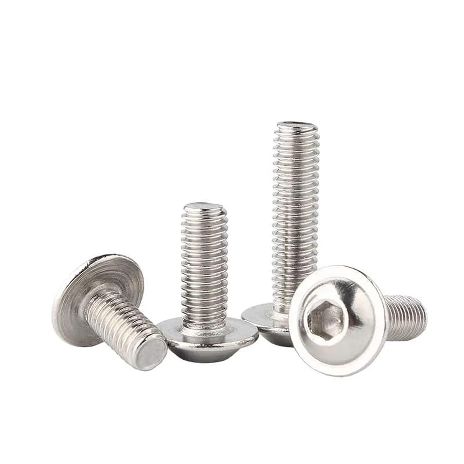 304 Stainless Steel M5 M6 M8 Hex Hexagon Socket Round Button Head with Washer Pad Colar Screws Bolts 12mm 50mm Length(M6x22mm 10pcs)