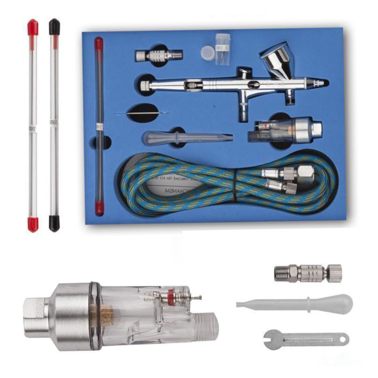 Kit Aérographe 180k Professionnel en Métal Double Action