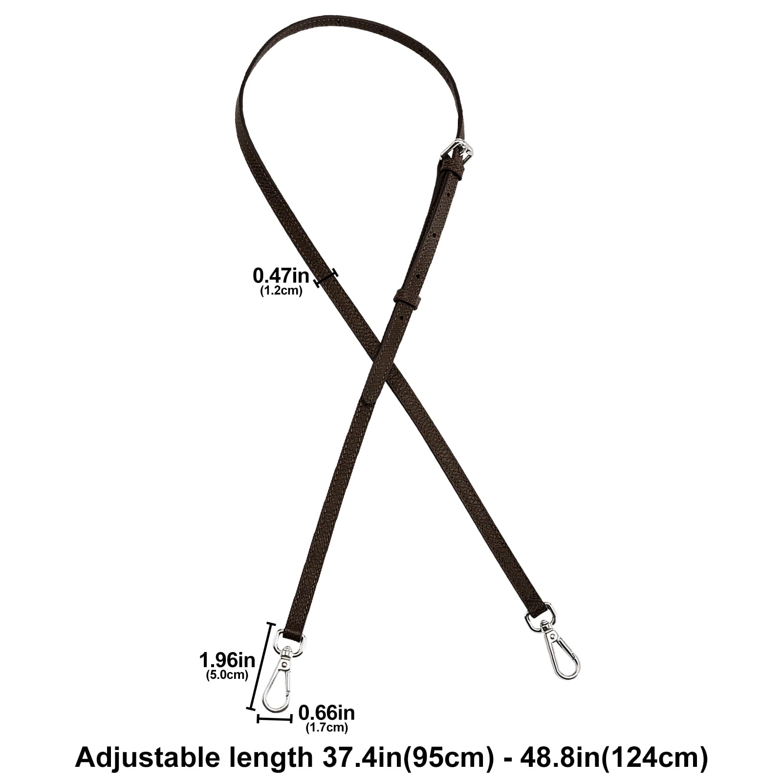 jiesinlov Kit di Conversione Regolabile per Tracolla di Ricambio per Borsa in Pelle, Adatto per MiniBorsa Tracolla (Nuovo-Mocha)