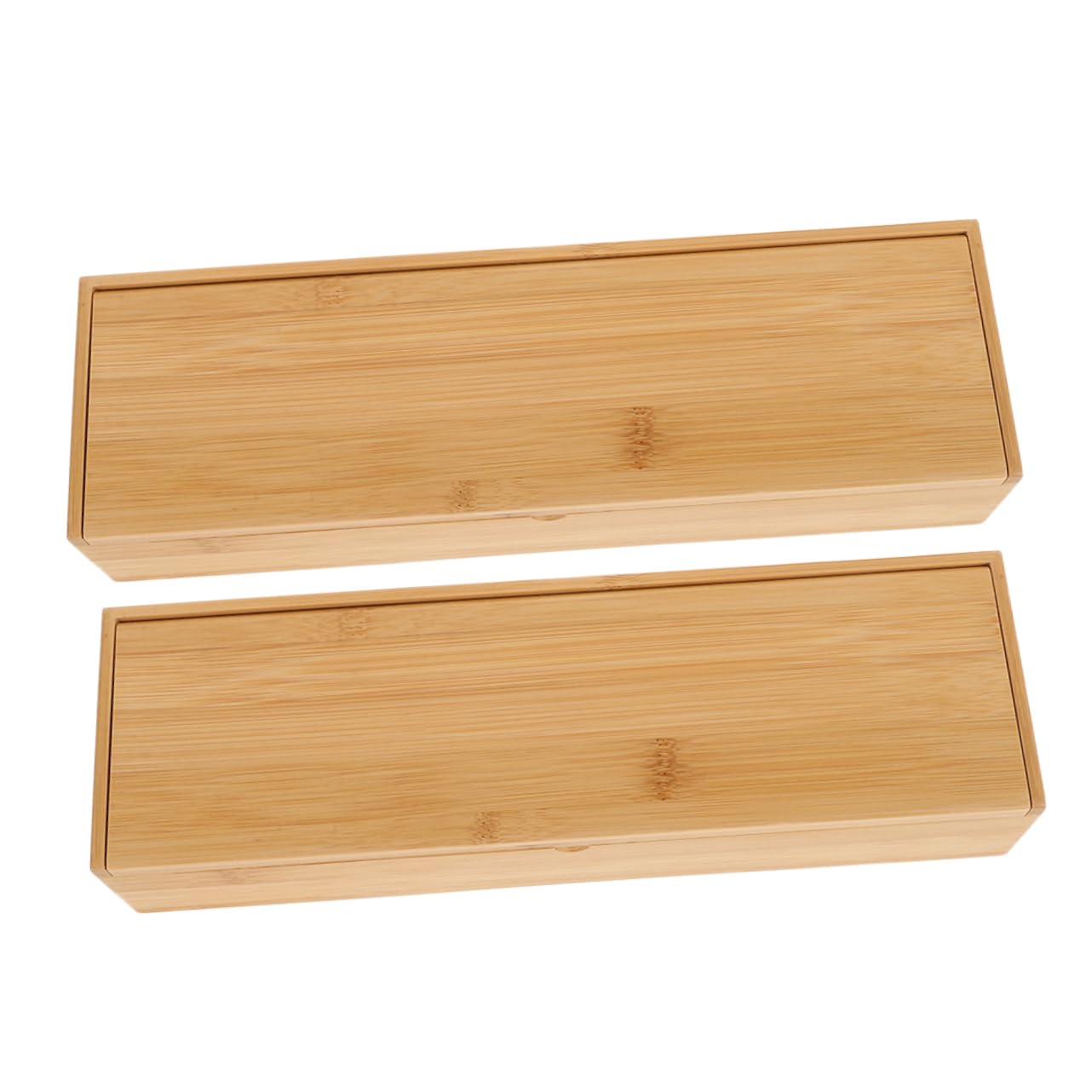 ULTECHNOVO Caja De 2 Piezas Caja de de Estuche Almacenamiento de Organizador de Soporte para Cubiertos organizadores de Titular de Light Brown
