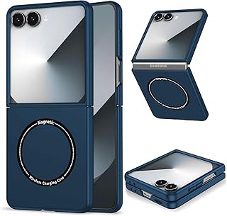 for Samsung Galaxy Z Flip 7 Case mit Magnetic, Compatible with Magsafe, Full Body Shockproof Scratch Resistant Hard Slim Ultra Thin Phone Case for Samsung Z Flip 7 5G Cover Shell (Blue)