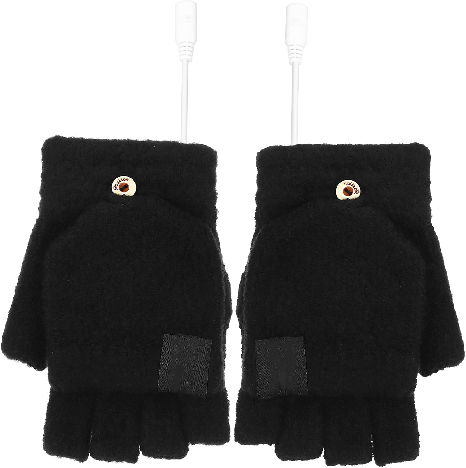 Toddmomy 1pair Usb Heated Gloves for Black Half-finger Full-finger Mittens Double-sided Heating for Outdoor Activities Office and School Use