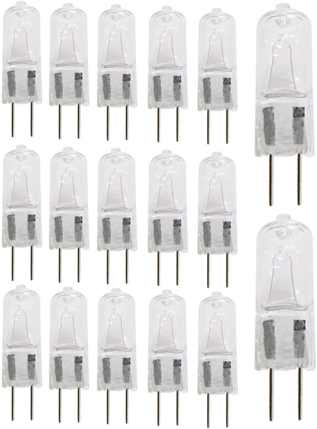 20Pc Capsule Halogen Bulbs G4 110V 10W 20W 35W 50W Dimmable Clear Capsule 2 Pin Lamp Bulb Halogen Pin Base Warm White 10W