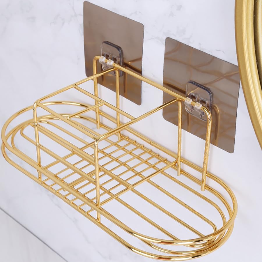 Miniatura 7 de Soporte para cepillo de dientes de baño de acero inoxidable, soporte para pasta de dientes, soporte para vasos, organizador de baño, montado en la
